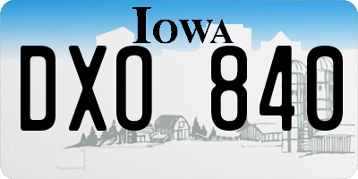 IA license plate DXO840