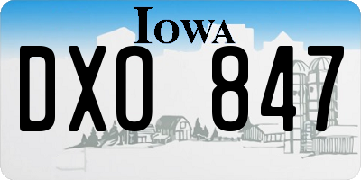 IA license plate DXO847