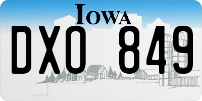 IA license plate DXO849