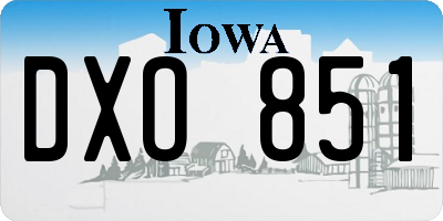 IA license plate DXO851