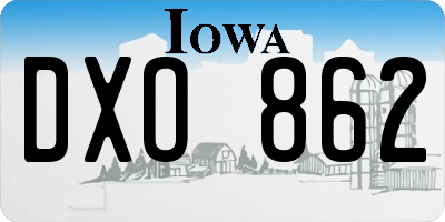 IA license plate DXO862
