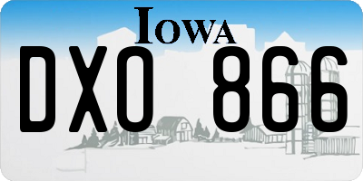 IA license plate DXO866