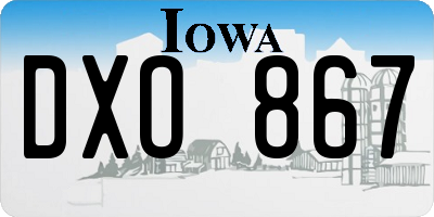 IA license plate DXO867