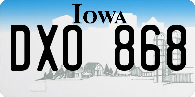 IA license plate DXO868