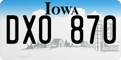 IA license plate DXO870