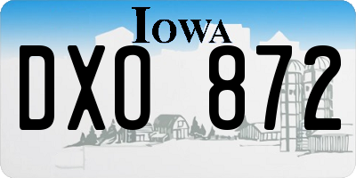 IA license plate DXO872
