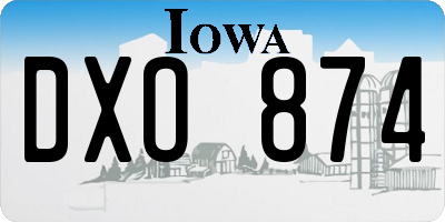 IA license plate DXO874