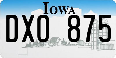 IA license plate DXO875