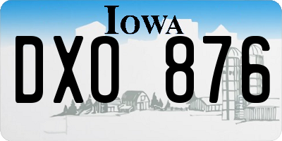 IA license plate DXO876