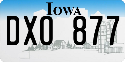 IA license plate DXO877