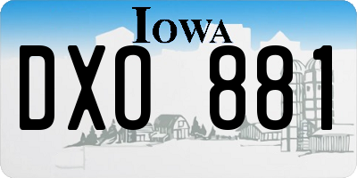 IA license plate DXO881