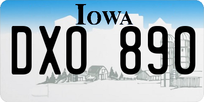 IA license plate DXO890