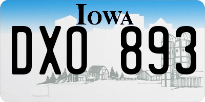 IA license plate DXO893