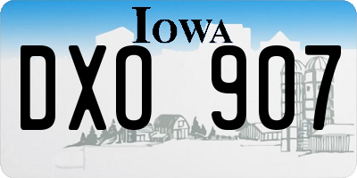 IA license plate DXO907