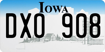 IA license plate DXO908