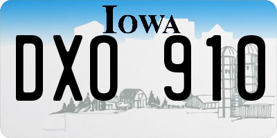 IA license plate DXO910