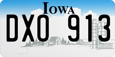 IA license plate DXO913
