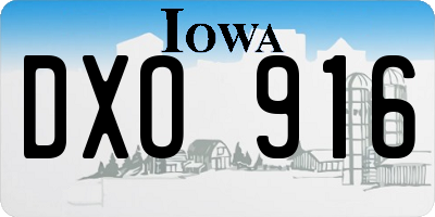 IA license plate DXO916