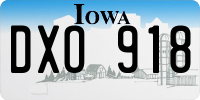 IA license plate DXO918