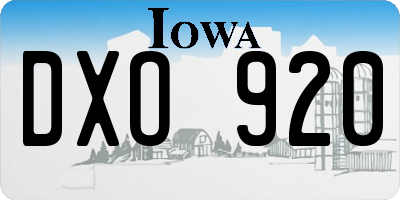 IA license plate DXO920
