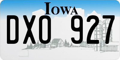 IA license plate DXO927