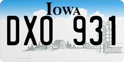 IA license plate DXO931
