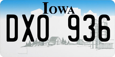 IA license plate DXO936