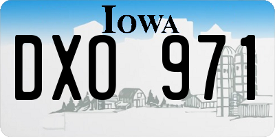 IA license plate DXO971