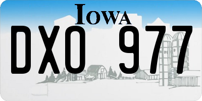 IA license plate DXO977