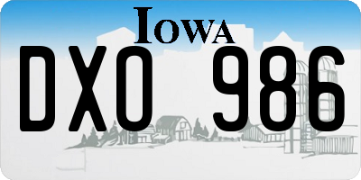 IA license plate DXO986