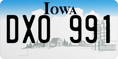 IA license plate DXO991