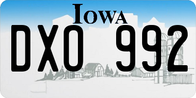 IA license plate DXO992