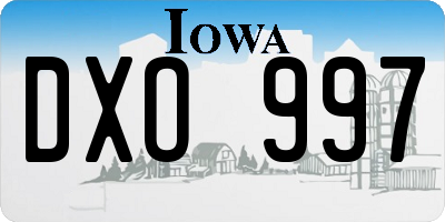 IA license plate DXO997