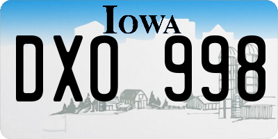 IA license plate DXO998