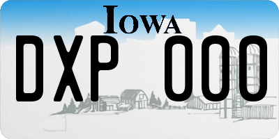 IA license plate DXP000