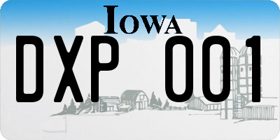 IA license plate DXP001