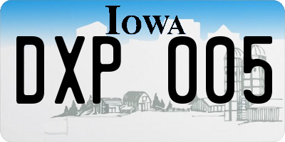 IA license plate DXP005