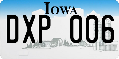 IA license plate DXP006