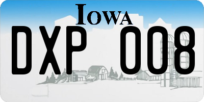 IA license plate DXP008