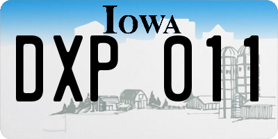 IA license plate DXP011