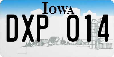 IA license plate DXP014