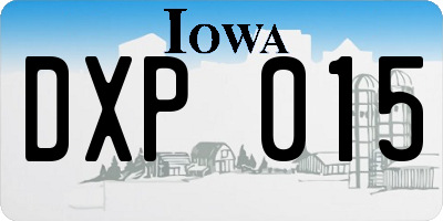 IA license plate DXP015
