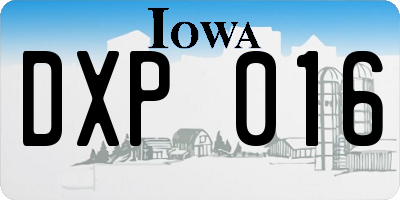 IA license plate DXP016