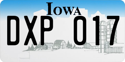 IA license plate DXP017