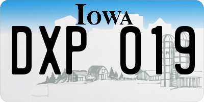 IA license plate DXP019