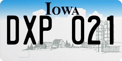IA license plate DXP021