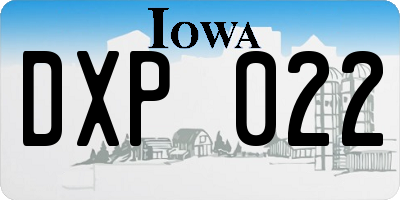 IA license plate DXP022