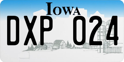 IA license plate DXP024
