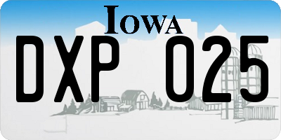 IA license plate DXP025