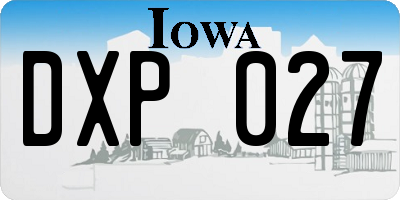 IA license plate DXP027
